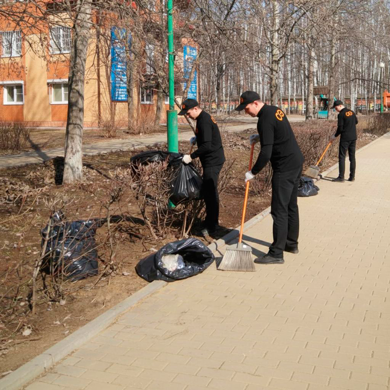 Уборка листьев в Боровске